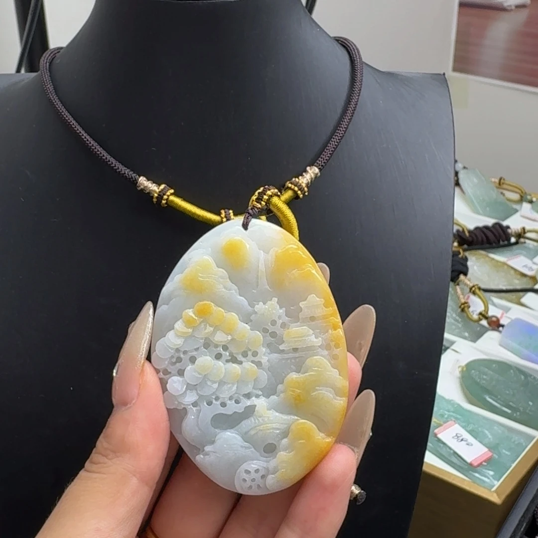 翡翠未镶嵌颈饰天然