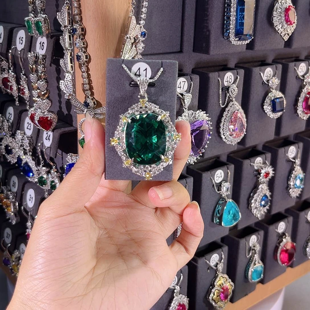 颈饰银S925镶嵌碧玺41