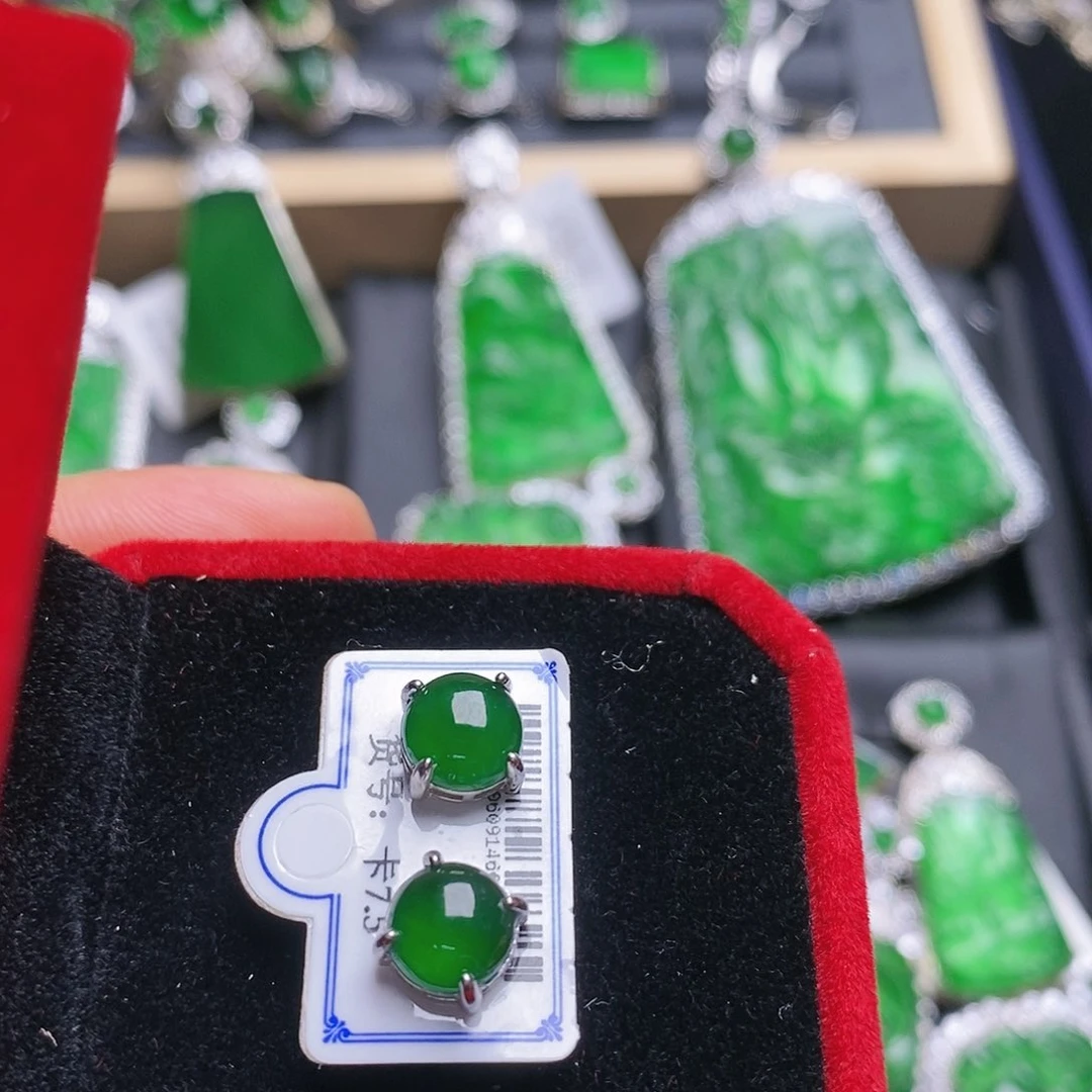 翡翠耳饰未镶嵌耳钉6