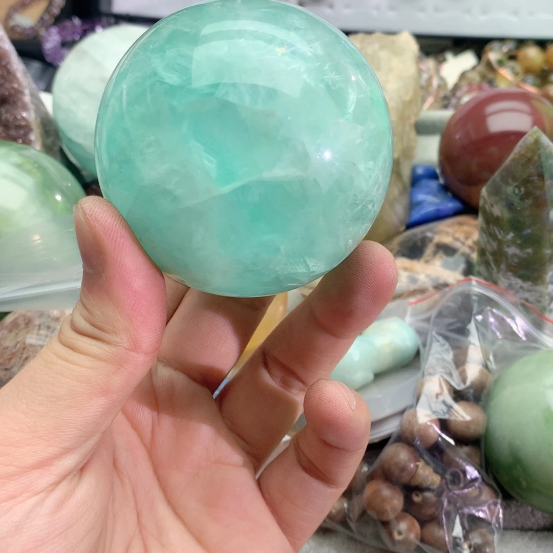 沫***扬未镶嵌水晶手链萤石球