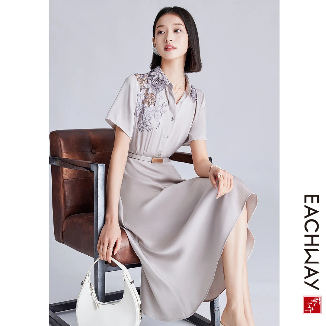 1M32L3132122夏季文艺端庄收腰连衣裙