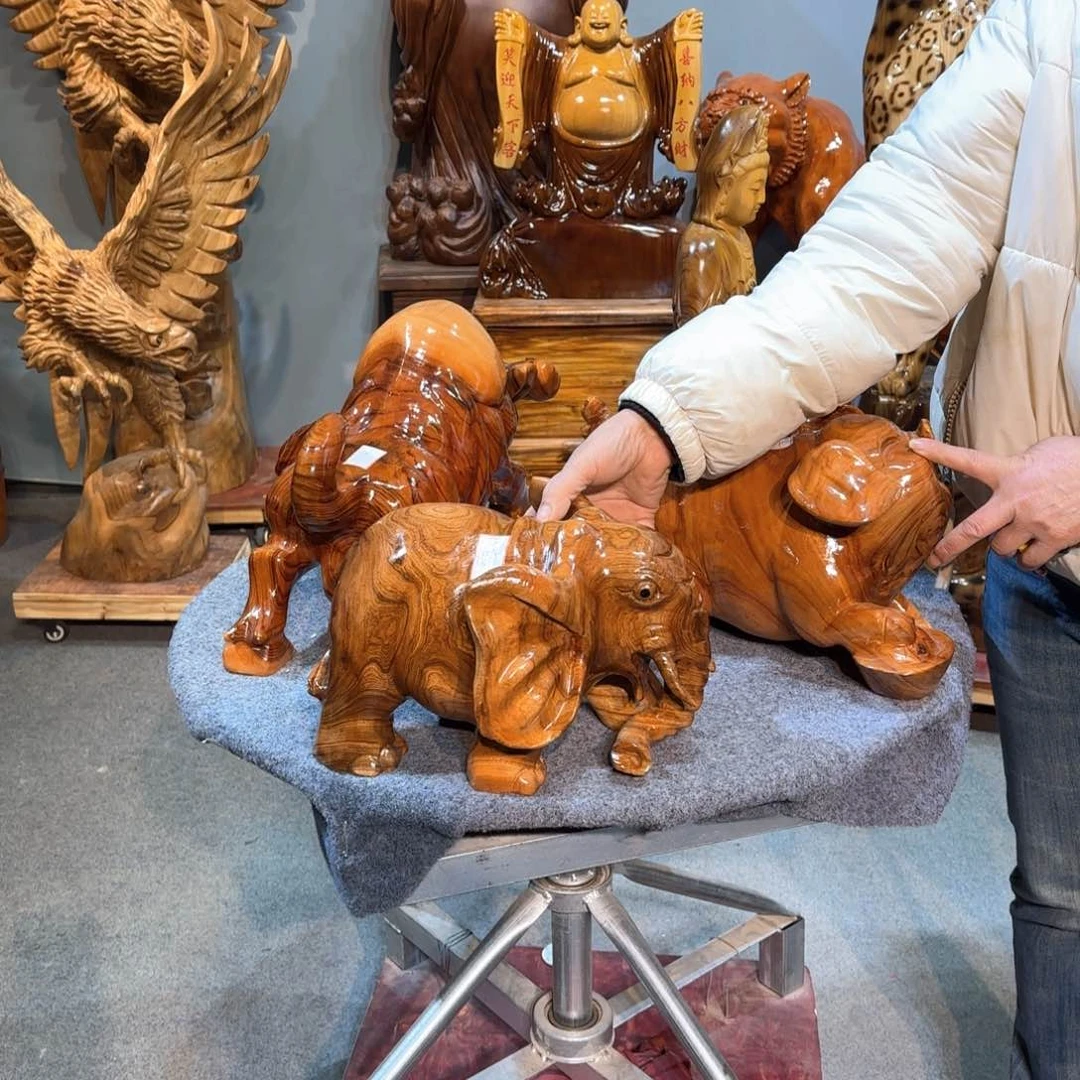香樟木╭****╮大象摆件1件