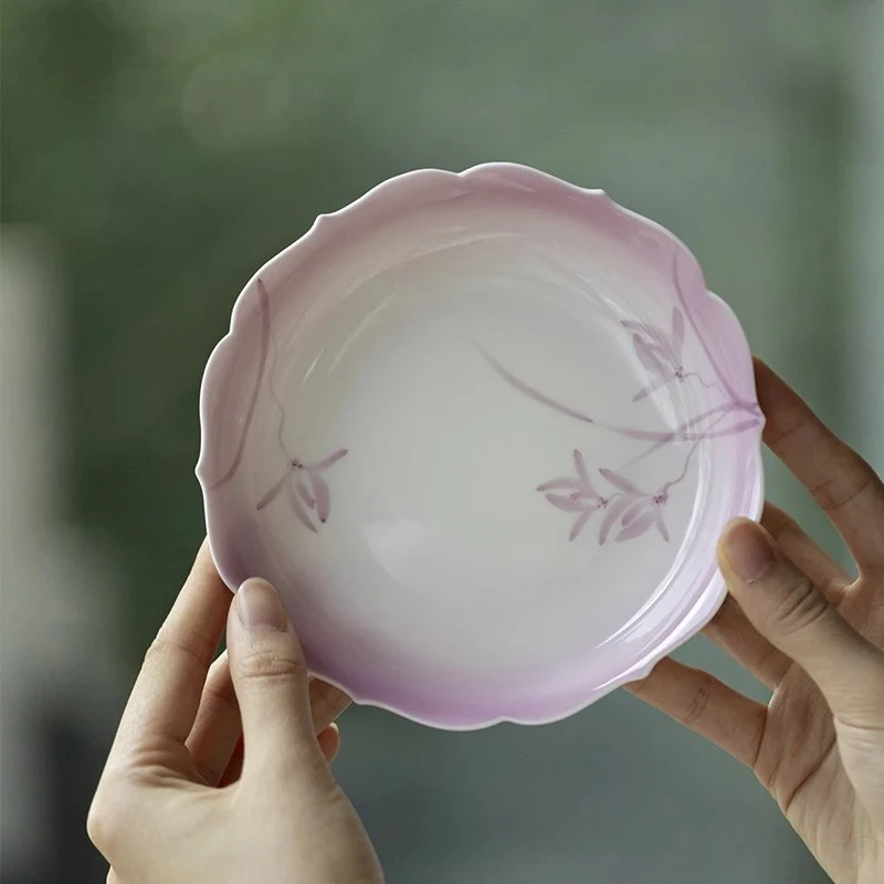 【花边壶承】幻紫兰吟-念梦 手绘花边壶承