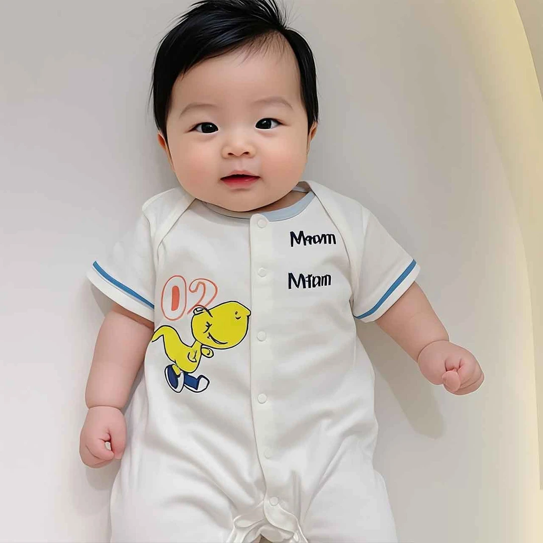 夏新款卡通连体衣纯棉新生儿薄款