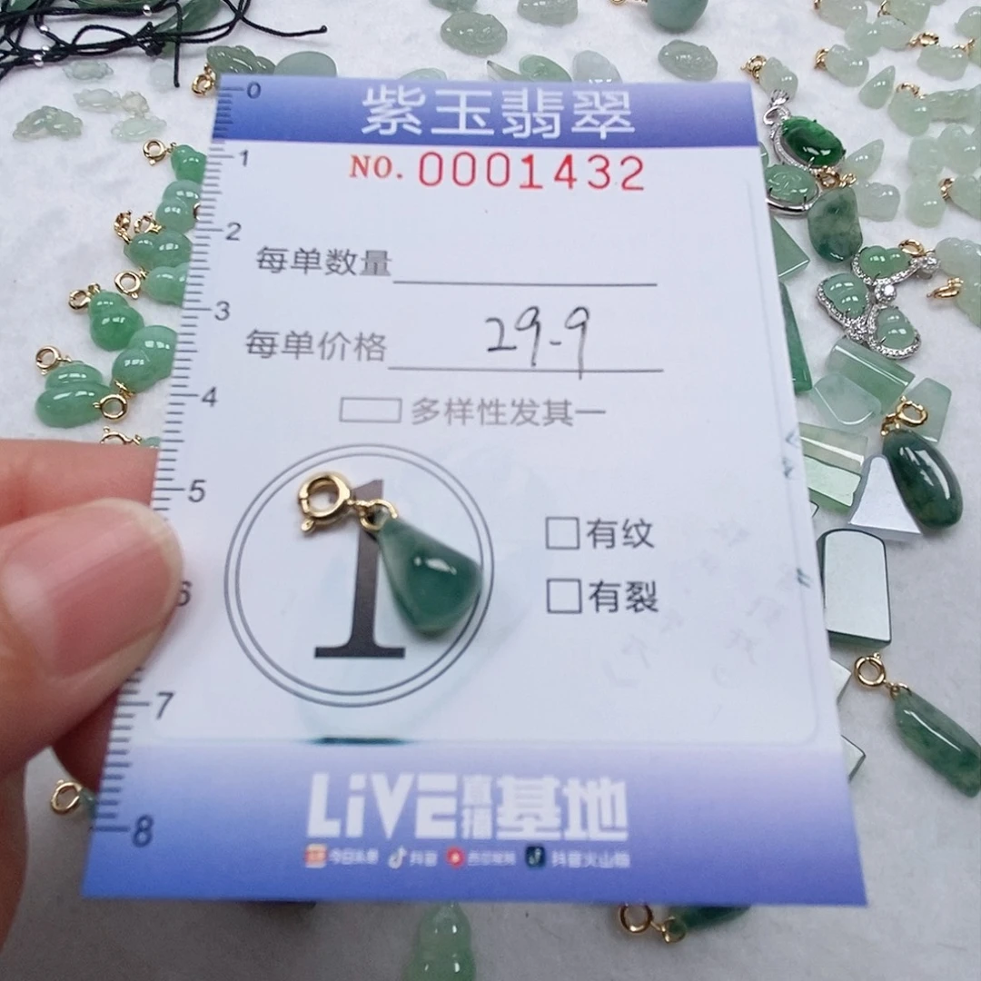 翡翠未镶嵌颈饰冰透飘花水滴