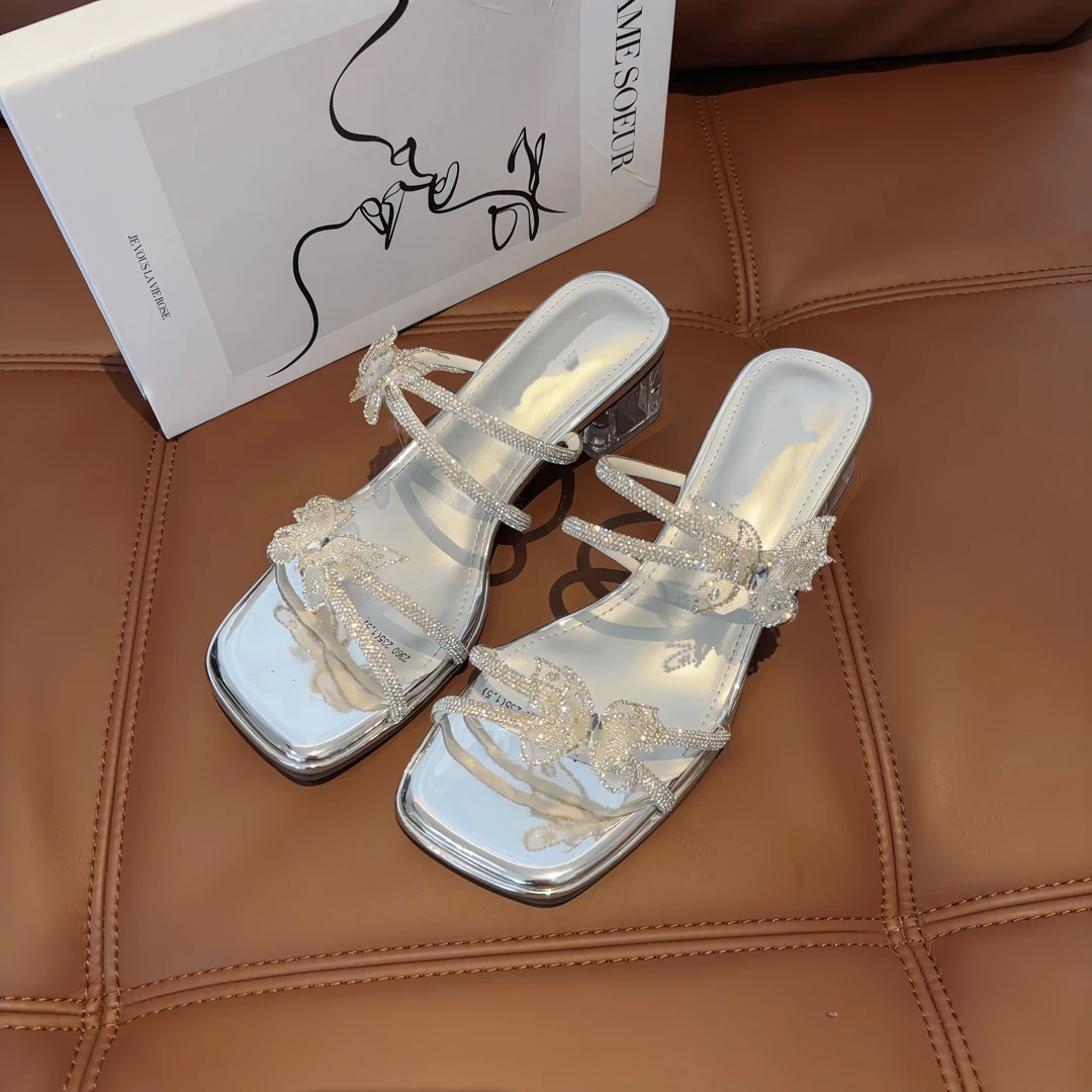 DHR COLLECTTIONS豆豆 夏季法式时尚蝴蝶高跟鞋女-D2360