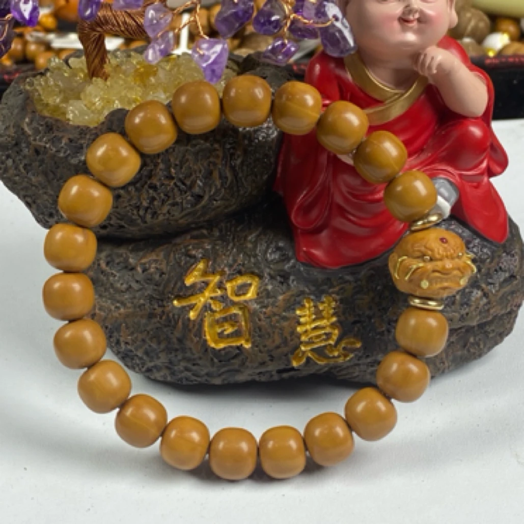 猴头雕刻镶嵌恶僧老型珠反油手串卡10左右 A413