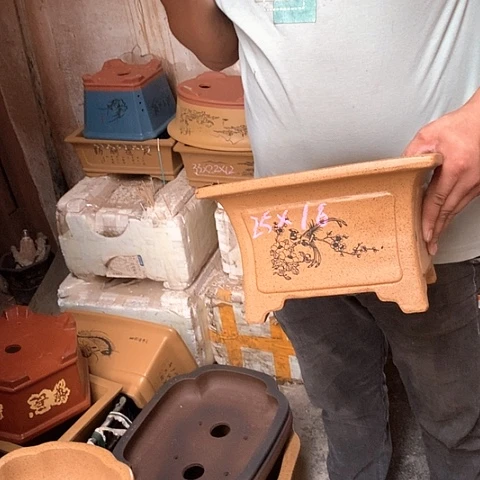 紫砂花盆手工定制