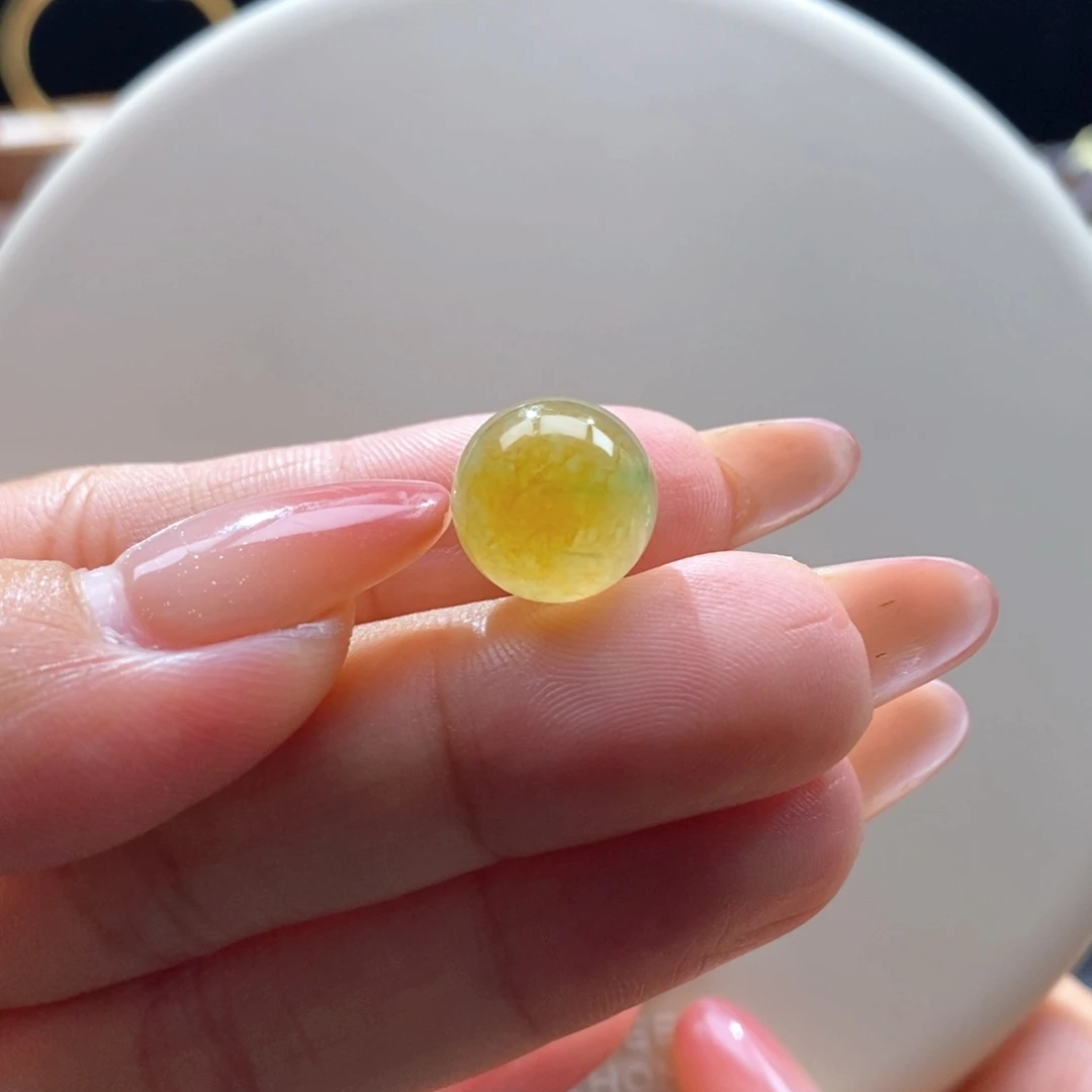 翡翠未镶嵌颈饰翡翠冰橘黄珠