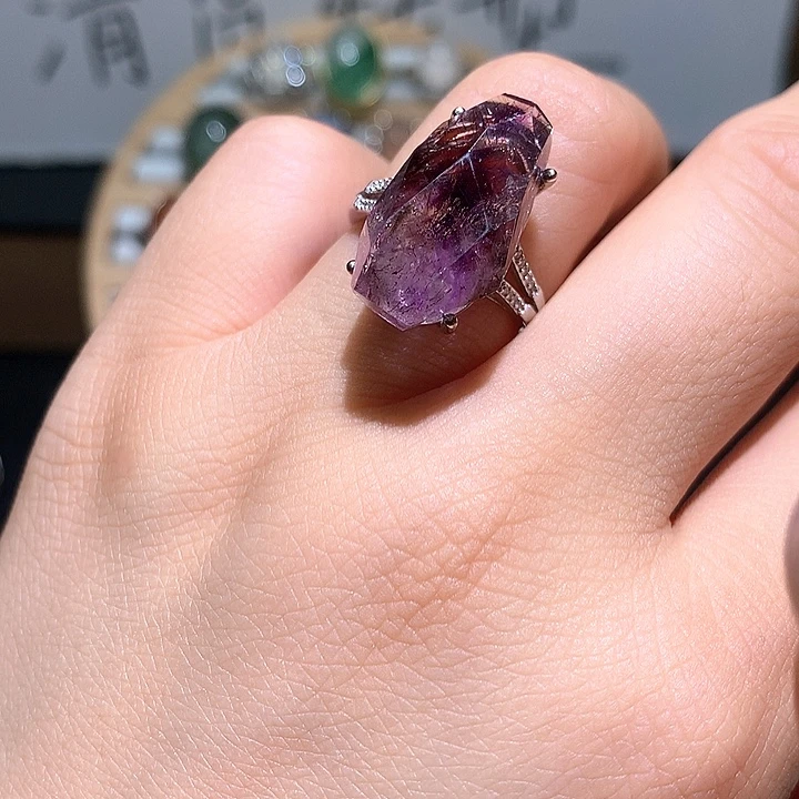 *****水晶戒指银S925镶嵌