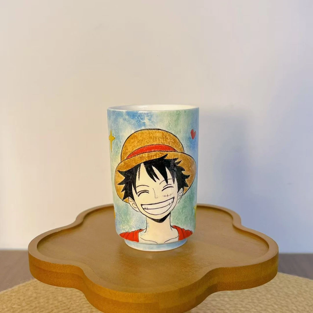 【直播-不带盒子】高温釉下彩大号手握杯卡通可爱手工陶瓷杯200