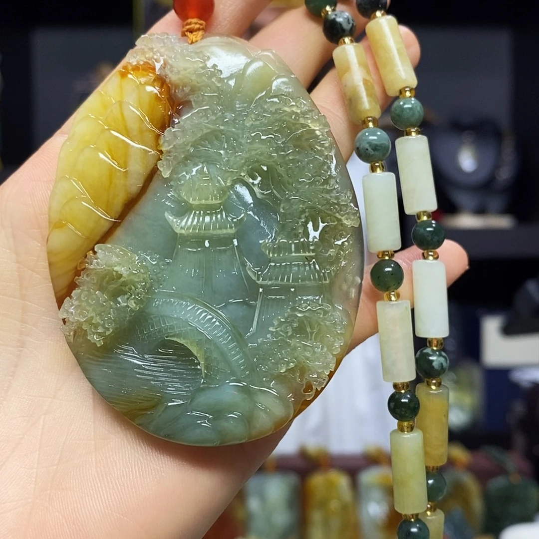 岫玉未镶嵌挂件吊坠