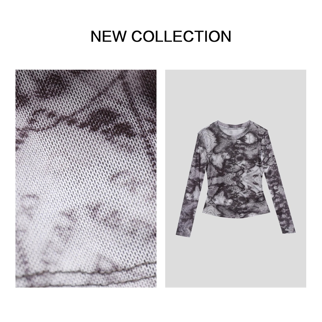 【YC专享】 T1F38016B 简约百搭女士长袖T恤-8016