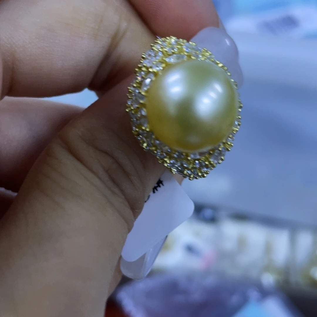 海水珍珠戒指银S925镶嵌