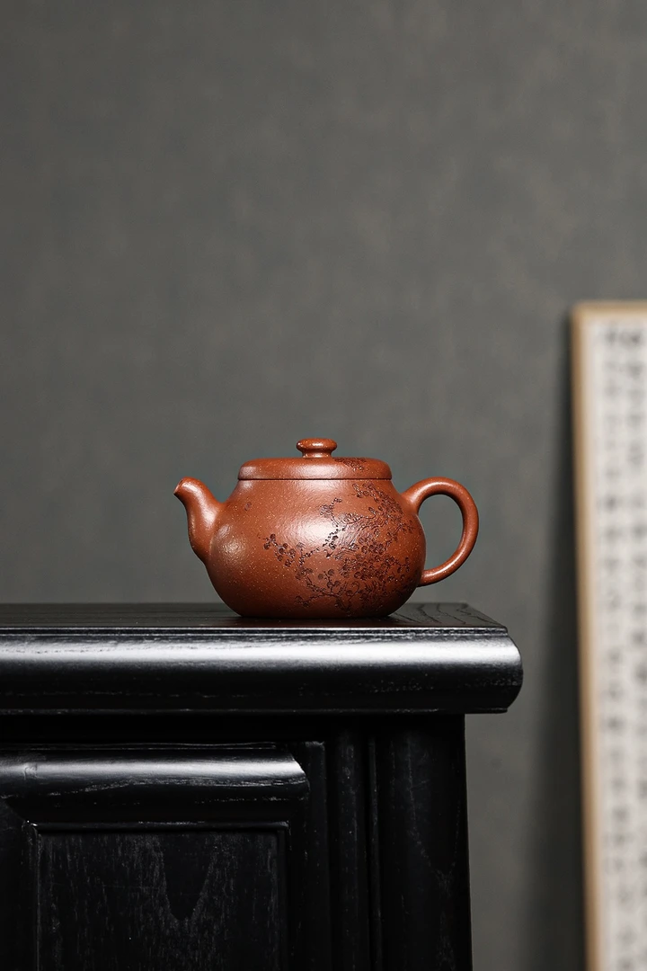 墨梅.香韵240毫升原矿红降坡手工壶宜兴紫砂壶