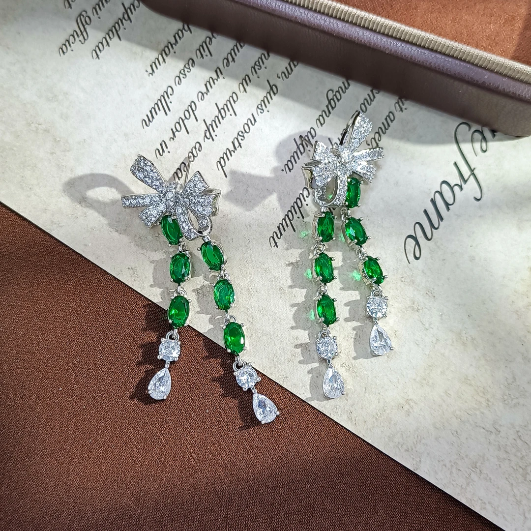 铜合金合成锆石耳饰 WYSX-008160【双翼承曦】耳饰简约小众精致