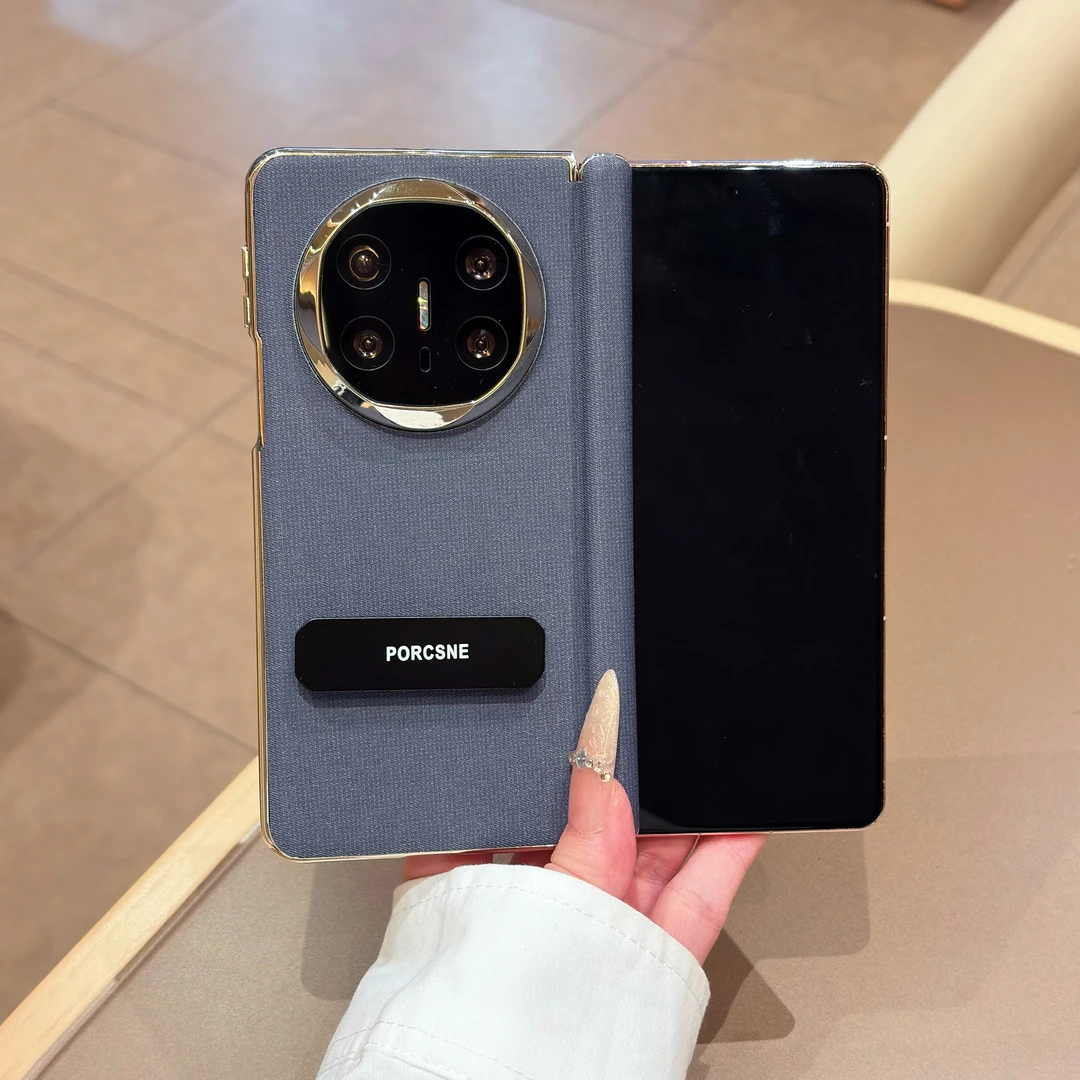 适用华为MateX6折叠手机壳牛仔皮中轴全包支架华为X6典藏版保护壳