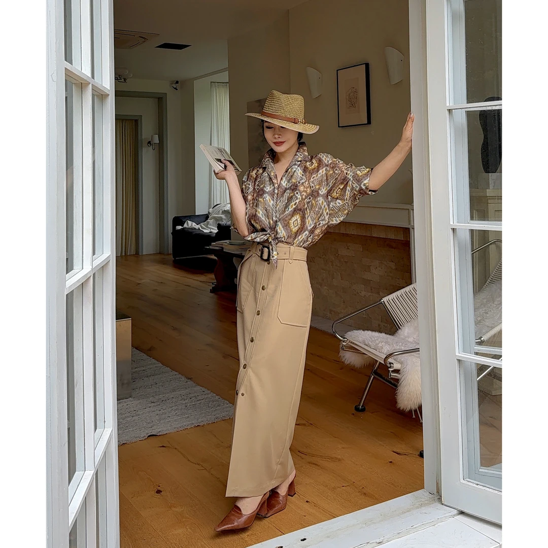 【那个艺术家】重工设计创意 假两件拼接彩色衬衫工装半裙连体裙