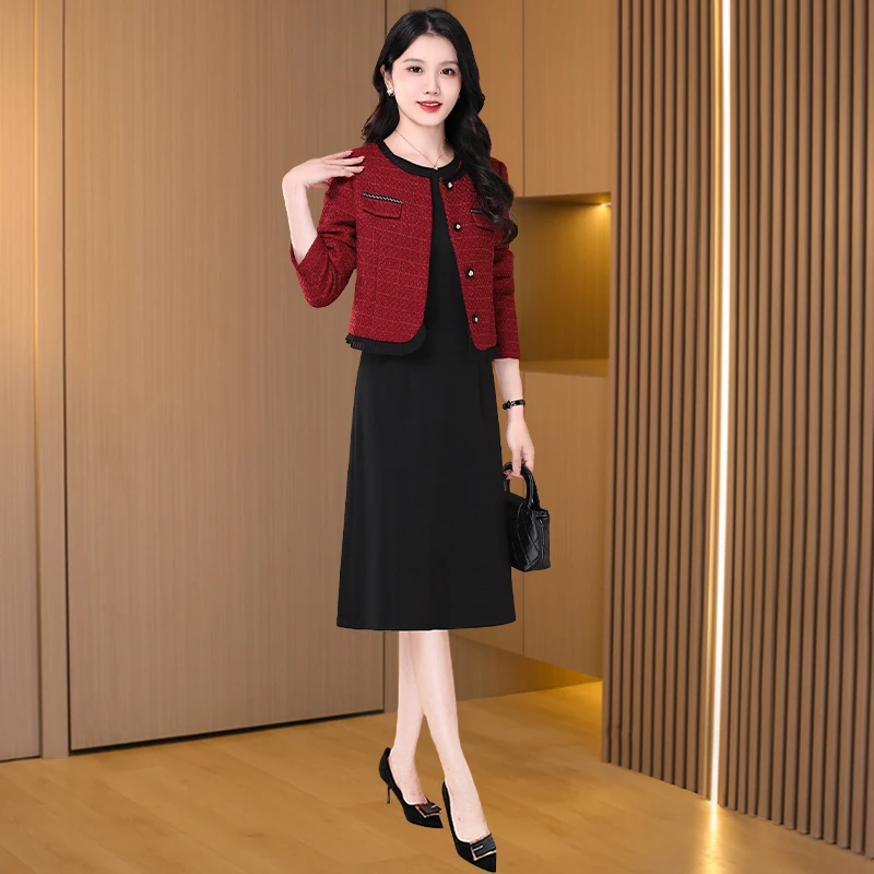 【可蓓儿】喜婆婆婚宴装套装连衣裙女春秋2025新款高级结婚长妈妈装