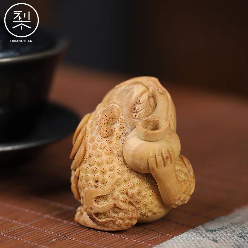梨香院印度老山檀香红木盘玩把玩件招财瑞兽手把正区迈索尔邦老料