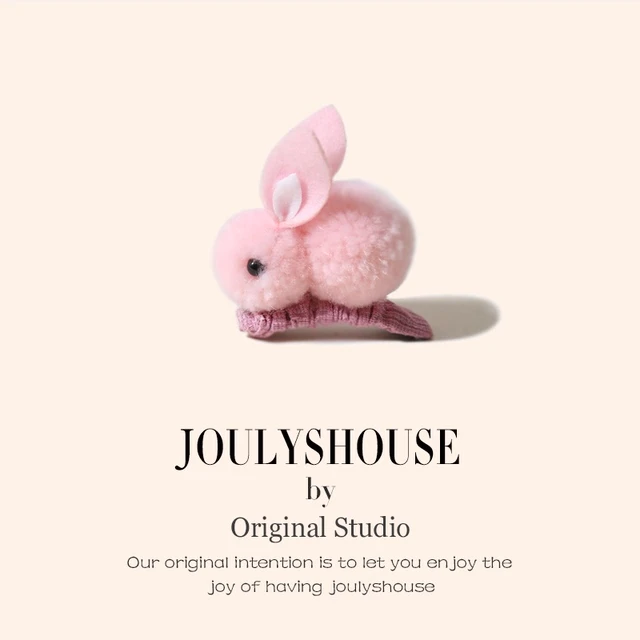 可爱立体小兔子发夹儿童毛绒夹子少女心头发卡子头饰侧边夹发卡韩