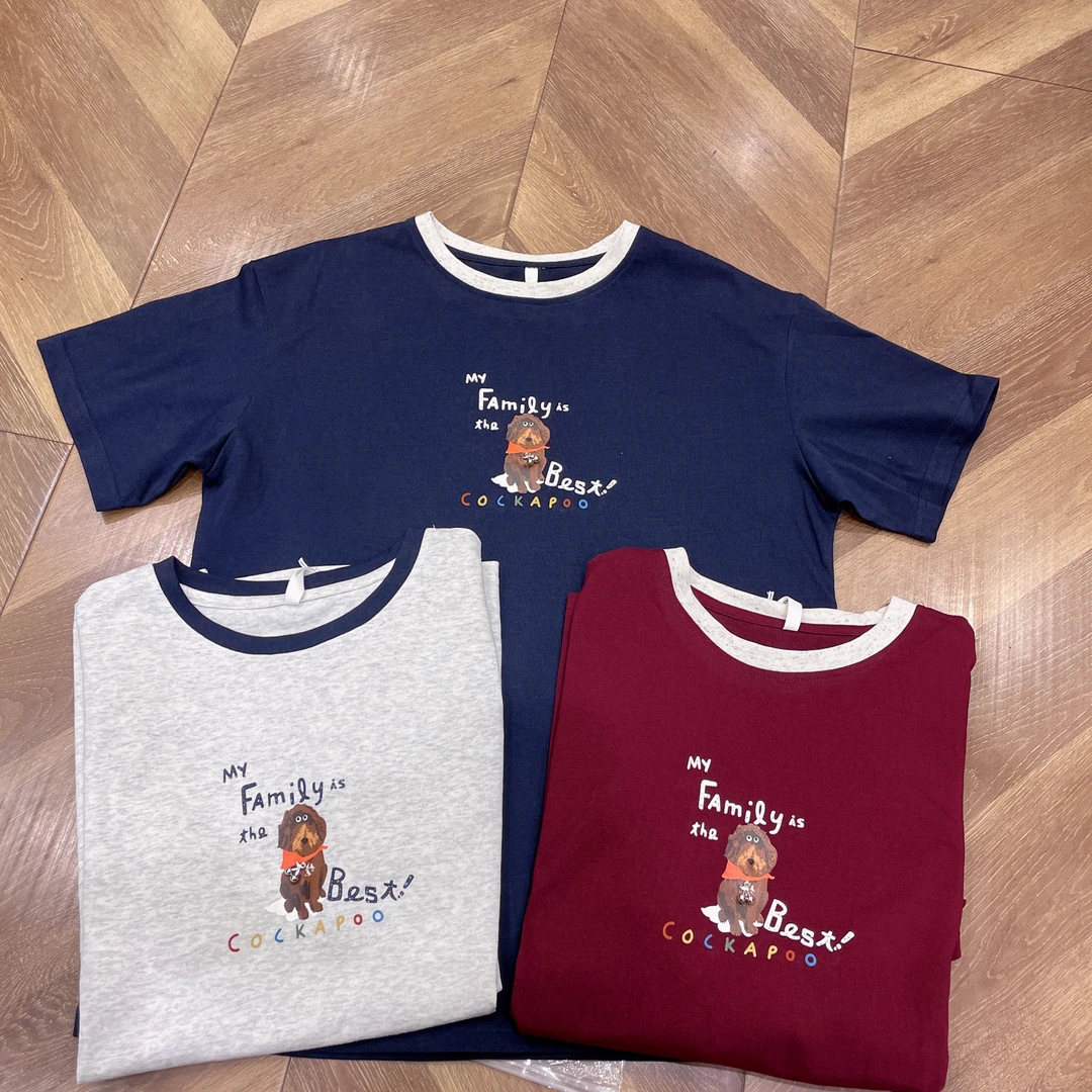 8191 拼接领小狗半袖