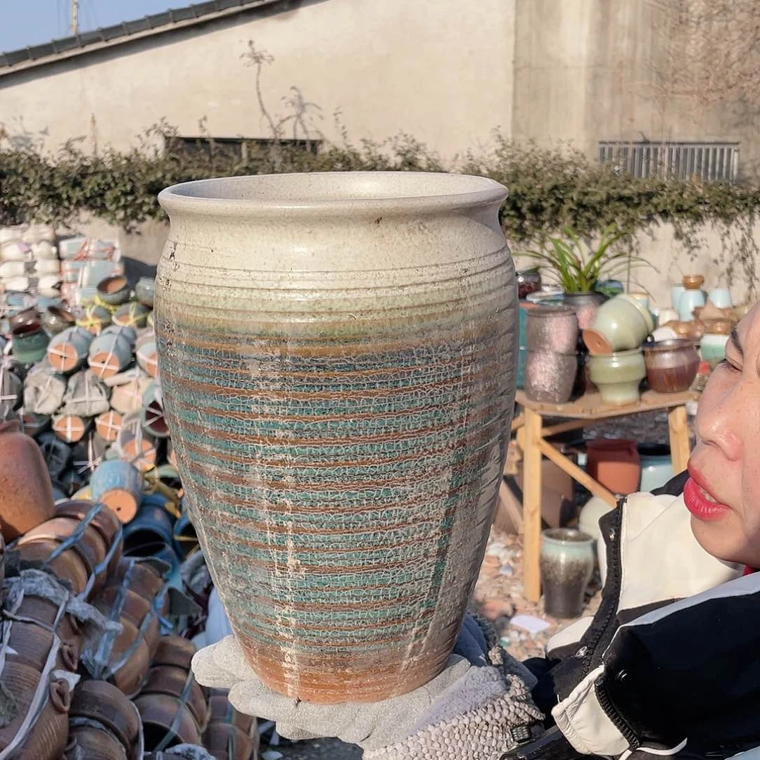 红陶高度30口20手工盆