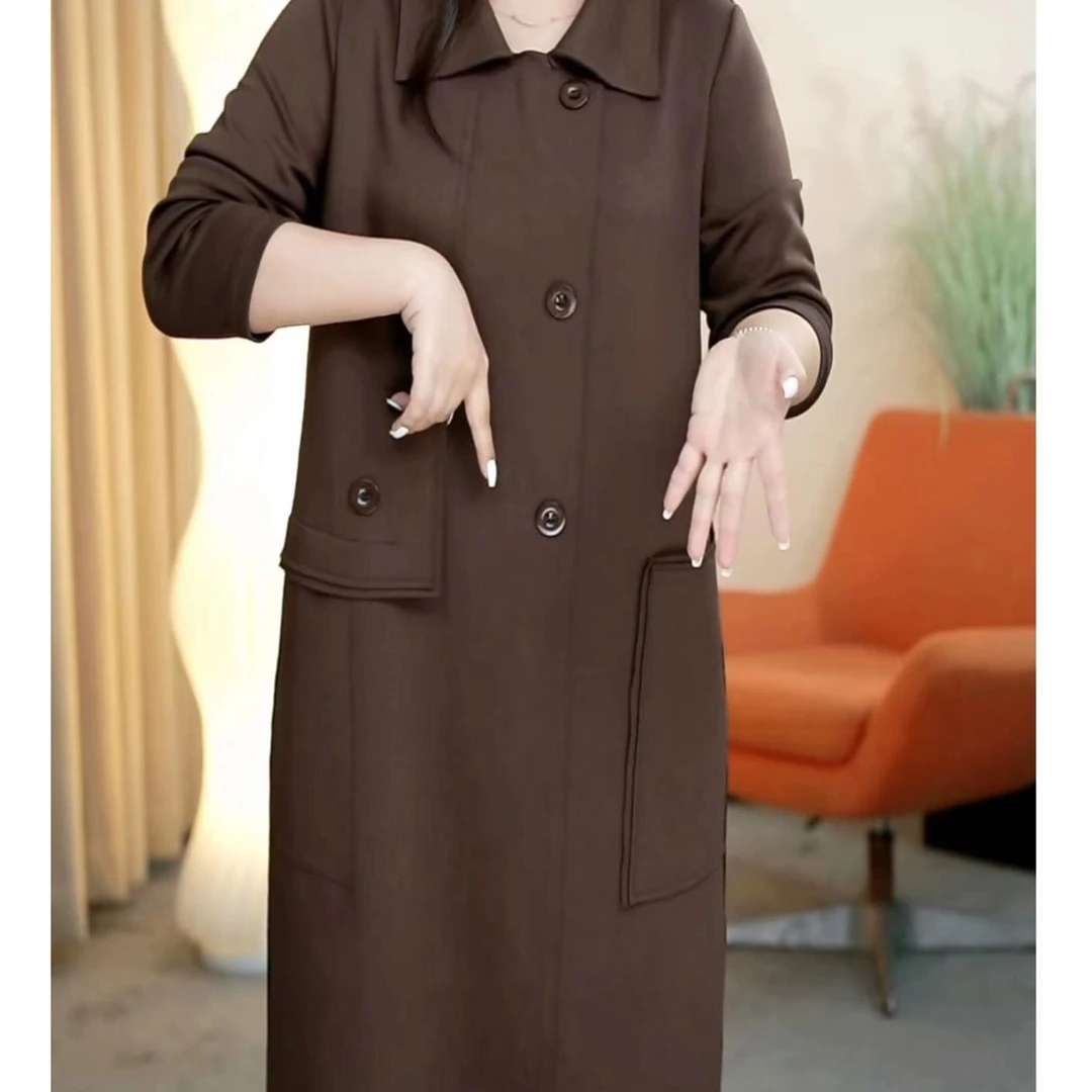 美拉德风高档裙子2023秋冬新款长袖连衣裙女2942