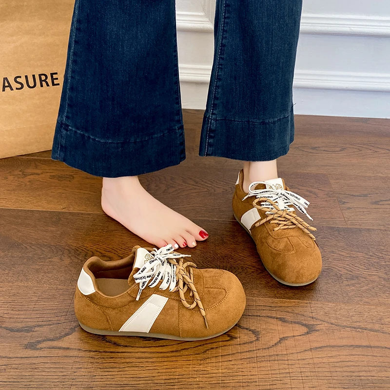 2025年新款阿甘鞋卡皮巴拉大头休闲板鞋德训鞋平底增高秋季单鞋女