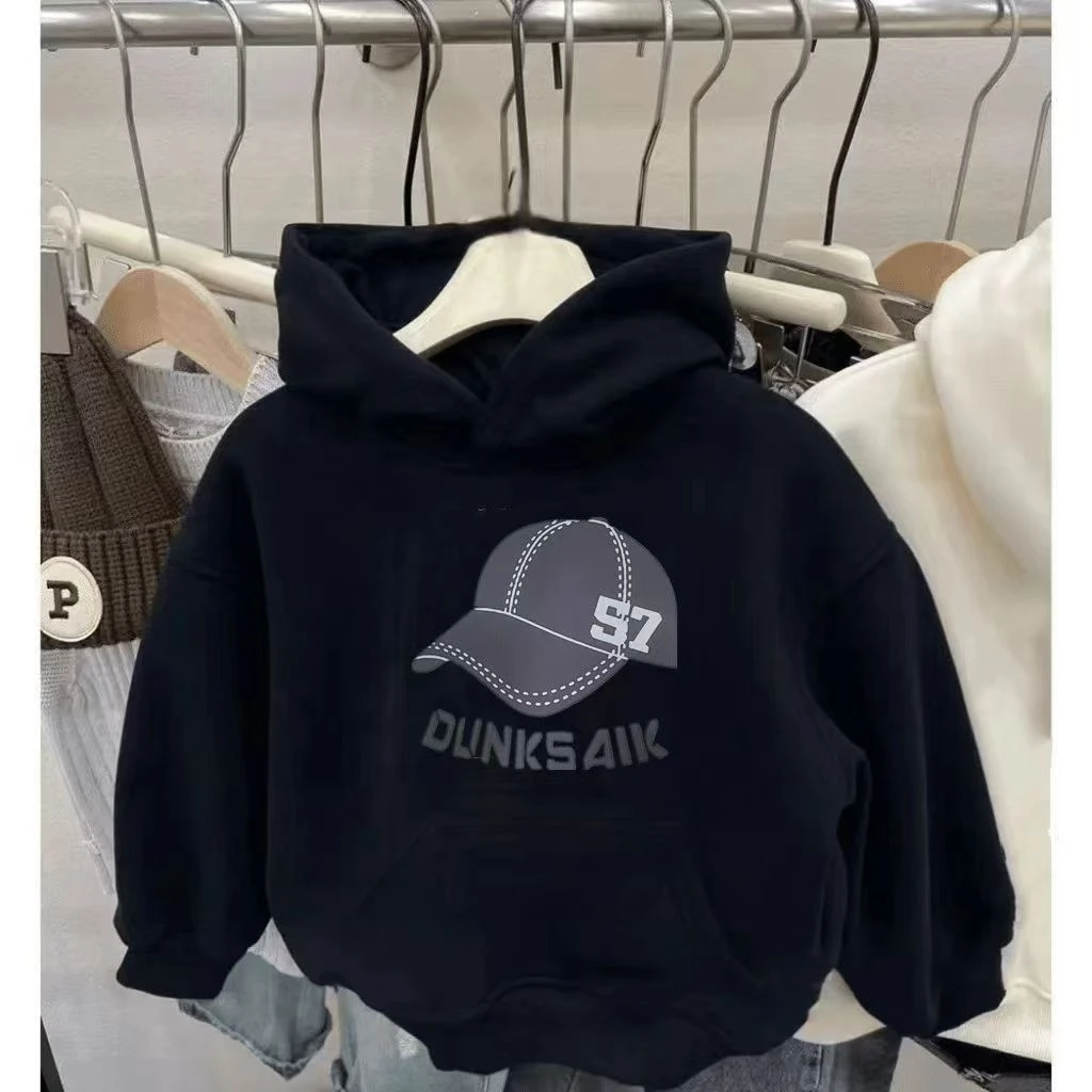 男童银狐绒卫衣一体绒新款儿童秋冬ins潮套头韩系宝宝加绒帽衫潮