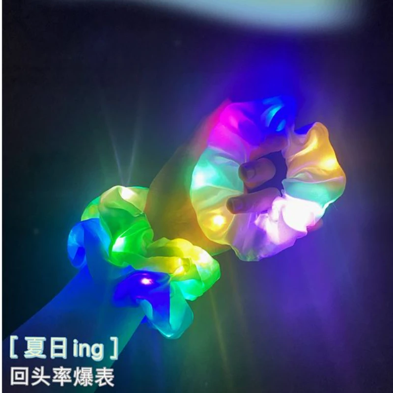 会闪光的发圈LED发光大肠发圈头绳女网红ins蹦迪神器发饰头饰