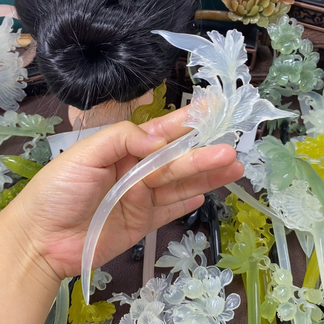 蛇纹石玉未镶嵌发饰