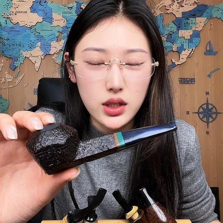 镜***）楠木意大利进口石楠木烟斗