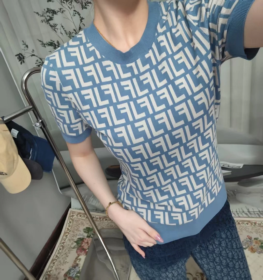 [FF短袖] 25年新款满印字母提花针织（0045）