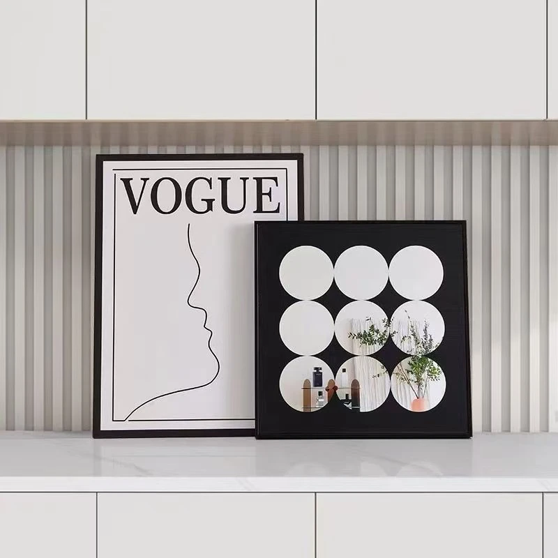 ins小香风极简装饰画桌面挂画高级感黑白艺术时尚电视机下方摆画