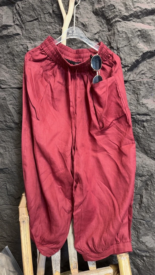 8纯亚麻休闲百搭简约风双男纯亚麻显瘦复古纯亚麻裤