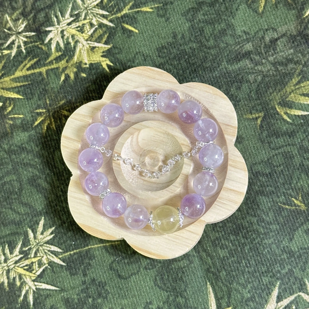 【璀璨星河】玻利维亚紫水薰衣草卡13紫黄顶珠