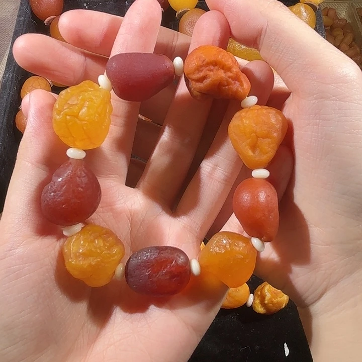 琥珀未镶嵌手链蜜蜡海漂手串