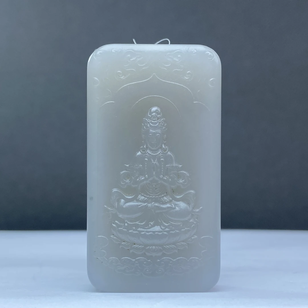 QK2017W 和田玉 烟紫正装观音