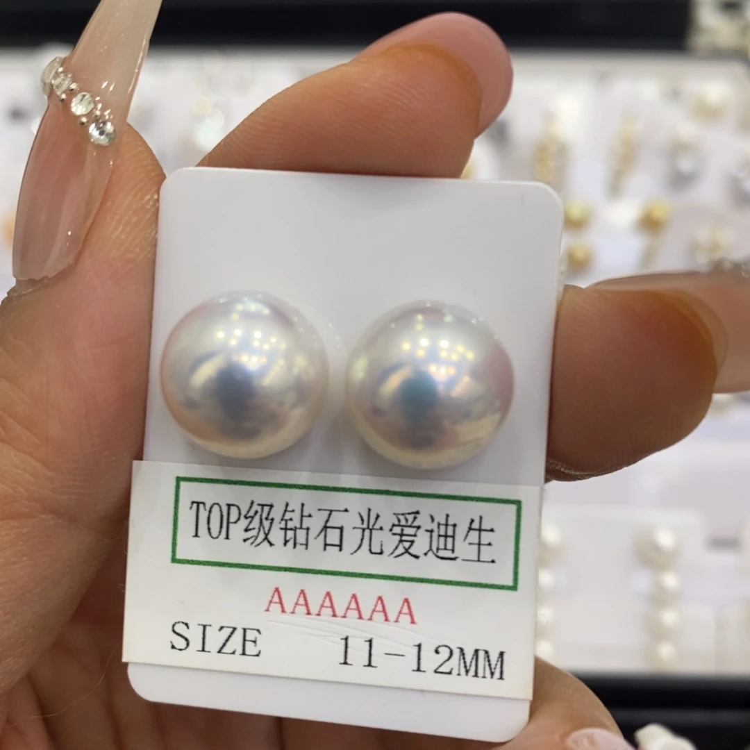 银S925镶嵌淡水珍珠耳饰
