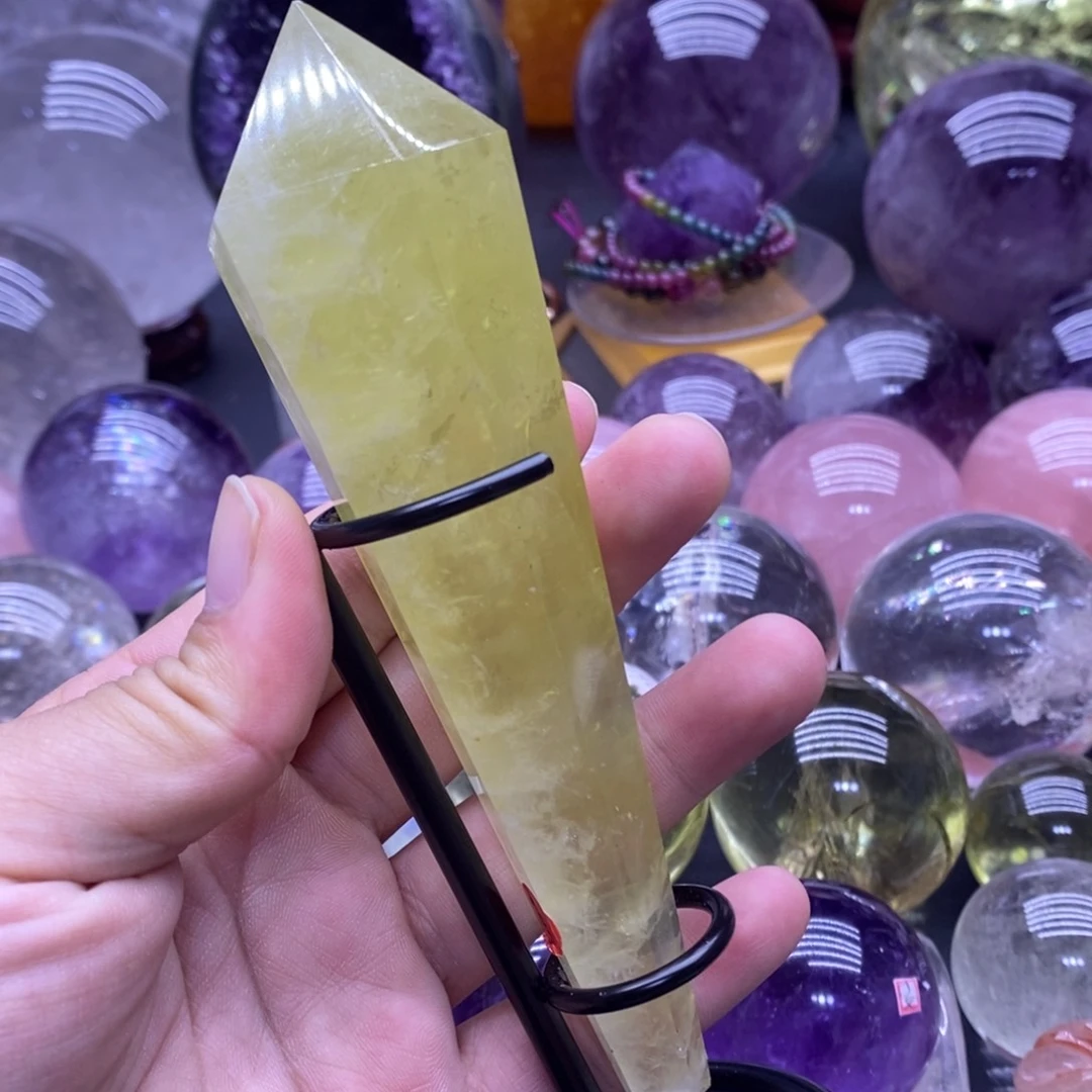未镶嵌珠宝半成品水晶393黄水晶权杖