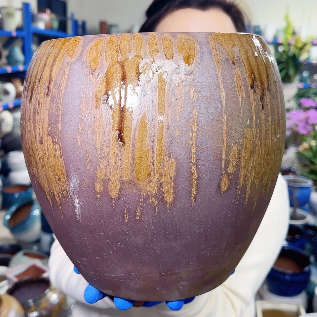 紫砂花盆高23口20