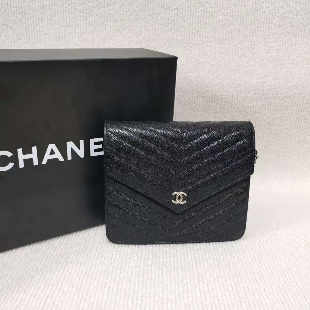 95新 Chanel/香奈儿 【文子姐专属】/D1497/经典黑银链条包