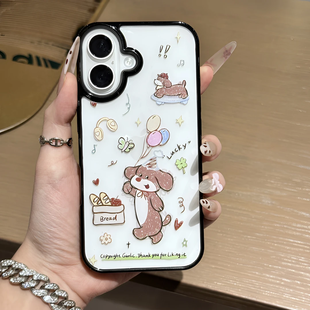 INS风涂鸦腊肠狗适用iPhone17/15/14/13promax手机壳12/11防摔