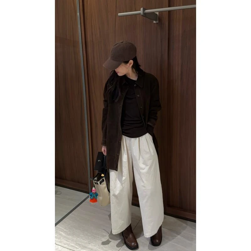 进口反绒羊皮翻领单排扣皮衣外套 J25WT748