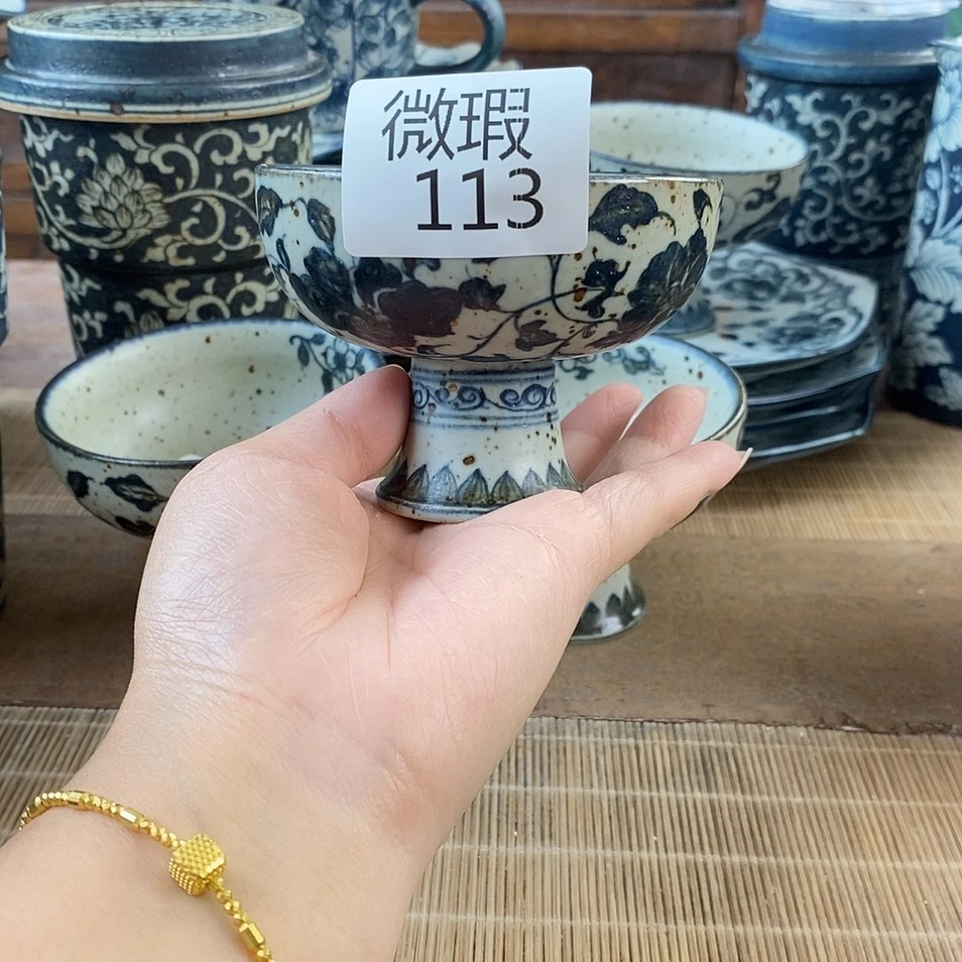 手工手绘青花高温陶瓷