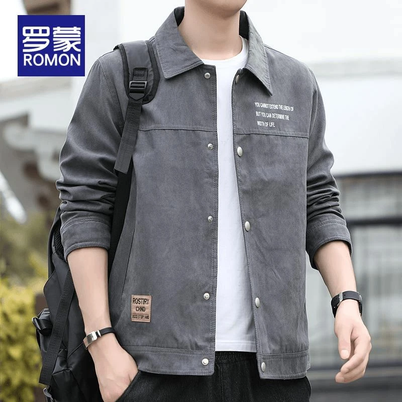 罗蒙夹克男士春秋季百搭休闲百搭工装上衣服衬衫外套男款2025新款