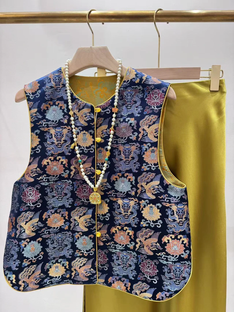 2025新款宋锦双面可穿宋锦马甲（现货48小时内发货）