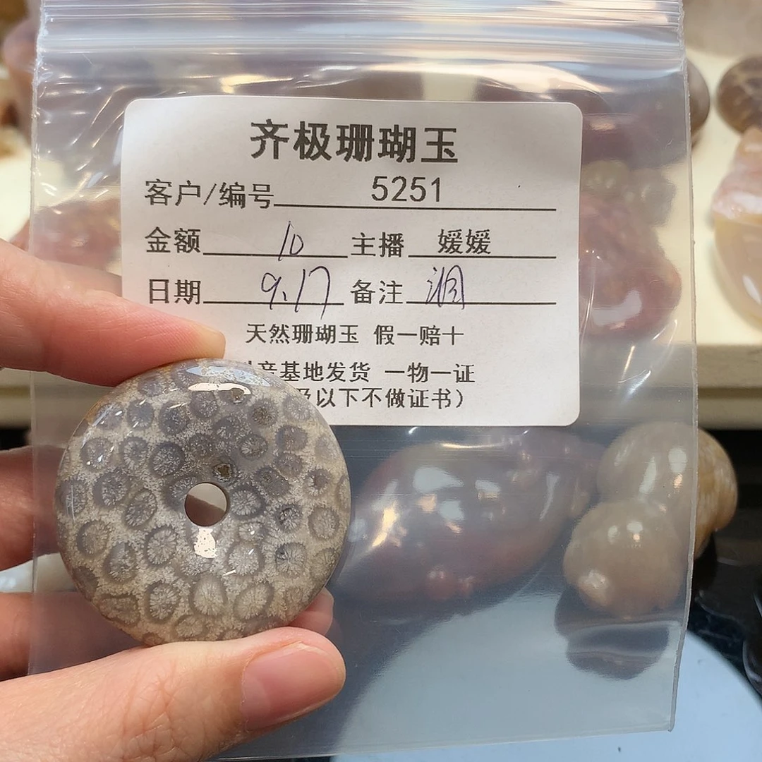 颈饰未镶嵌硅化珊瑚（珊瑚玉）五****鱼