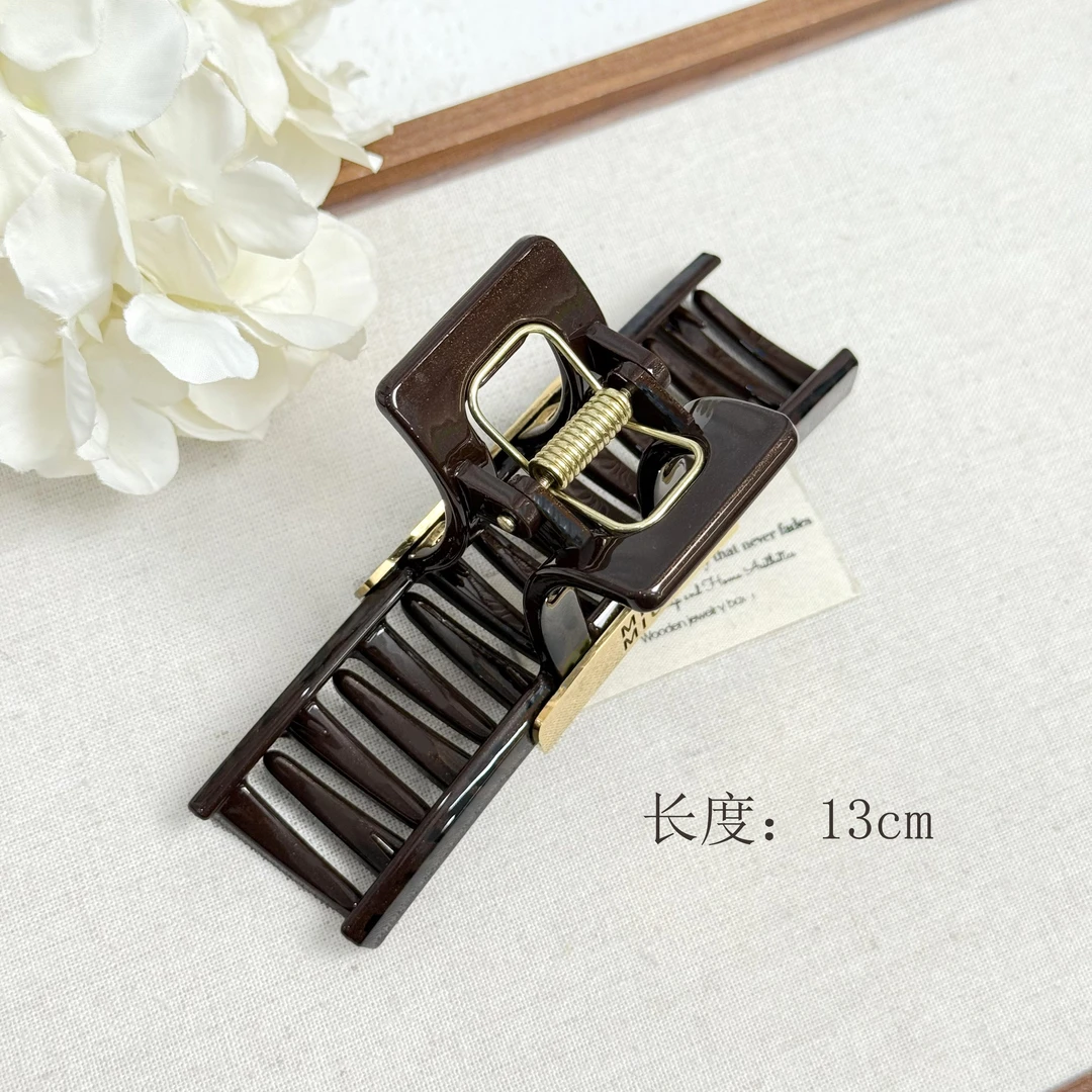 V01高级感复古金属标百搭鲨鱼夹抓夹13CM